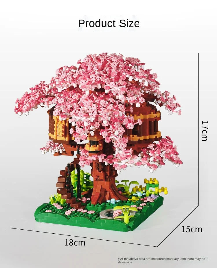 Sakura Tree Building Blocks Set – Creative Educational Micro Blocks for Kids, Ideal Gift for Ages 6+