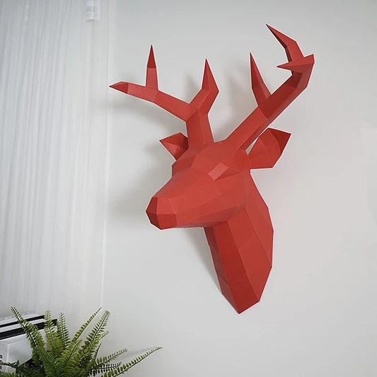 DIY Paper Antelope Head Wall Decor - Vintage 3D Animal Craft for Home Decoration