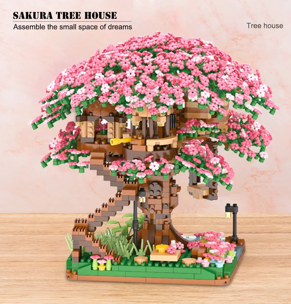 Sakura Tree Building Blocks Set – Creative Educational Micro Blocks for Kids, Ideal Gift for Ages 6+