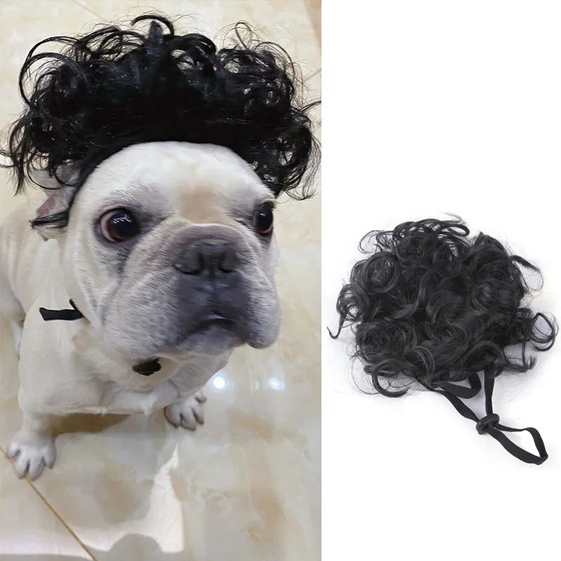 Cute Pet Wig for Cats and Dogs – Adjustable Fashionable Nylon Fiber Costume for All Seasons