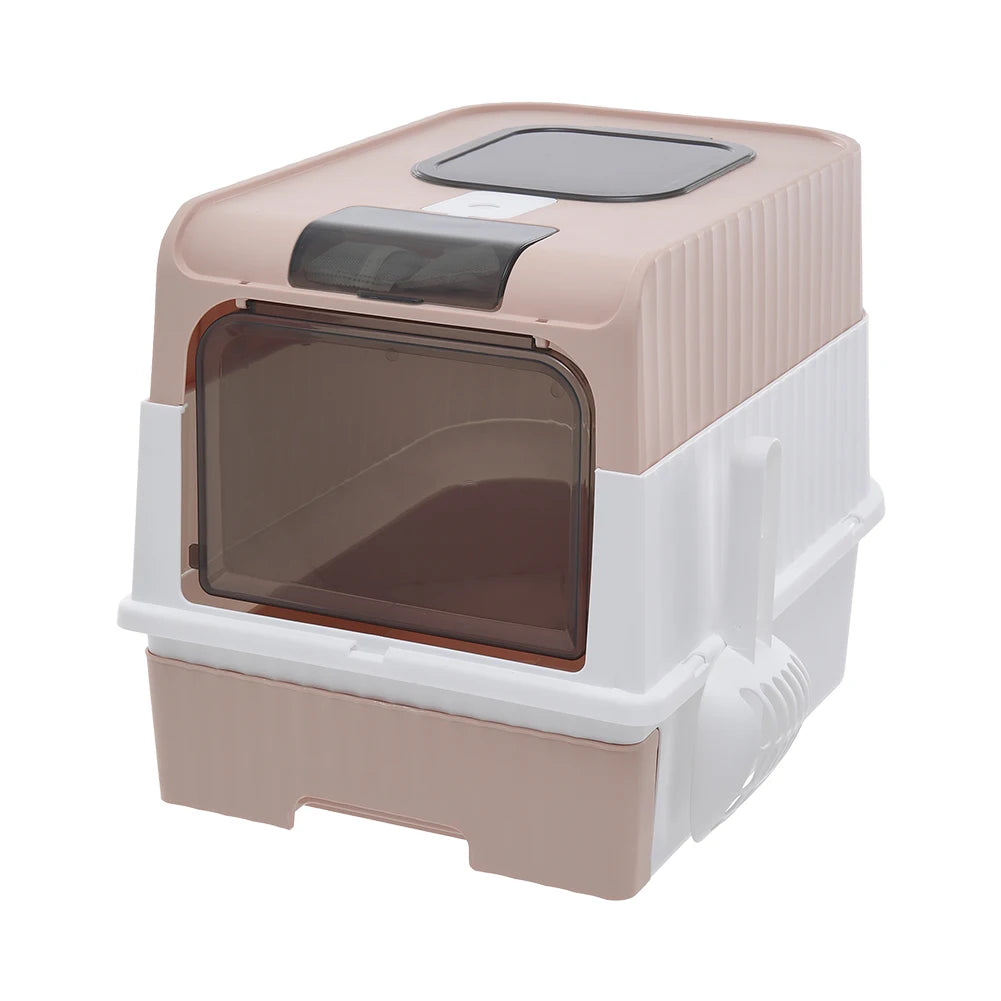 Enclosed Cat Litter Box with UV Sterilization – Odor Control, Easy Clean, and Scoop Included