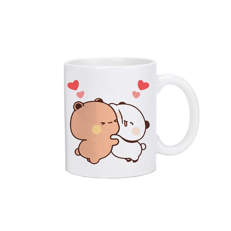 Cute Cartoon Ceramic Mug 250ML - Fun Expression Coffee & Tea Cup for Couples, Kids & Family | Eco-Friendly Porcelain