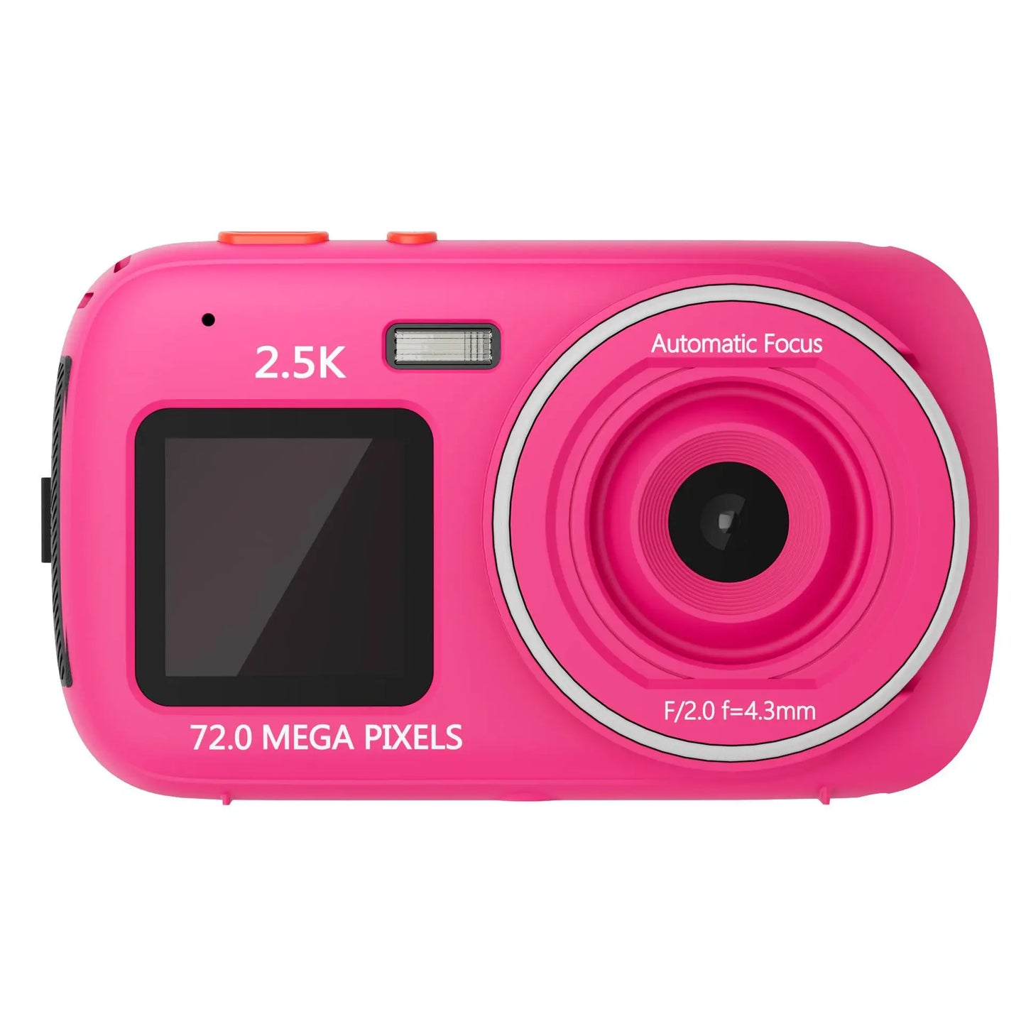 72MP HD Digital Camera with 16X Zoom, Dual Screens, 2.5K Video, Waterproof, Portable for Travel and Home Use