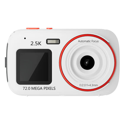 72MP HD Digital Camera with 16X Zoom, Dual Screens, 2.5K Video, Waterproof, Portable for Travel and Home Use