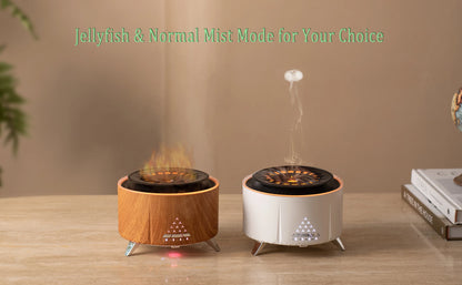 Aromatherapy Essential Oil Diffuser 350ml – Jellyfish Mist & Volcano Light with Timer, BPA-Free, Auto Shut-Off