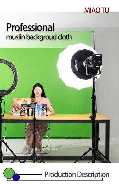 Hand-Painted Solid Color Muslin Backdrop – High-Quality Photography Backdrop for Studio and Event Use