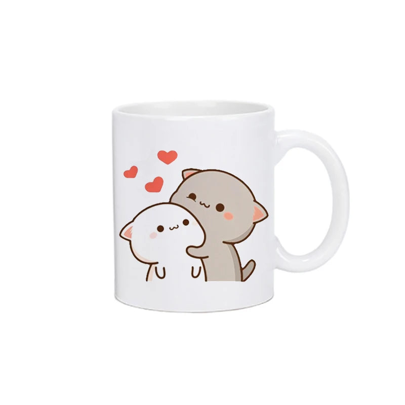 Cute Cartoon Ceramic Mug 250ML - Fun Expression Coffee & Tea Cup for Couples, Kids & Family | Eco-Friendly Porcelain