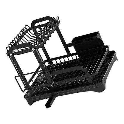 2-Tier Dish Drying Rack with Drainboard – Kitchen Countertop Dish Drainer Organizer