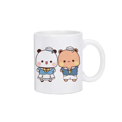 Cute Cartoon Ceramic Mug 250ML - Fun Expression Coffee & Tea Cup for Couples, Kids & Family | Eco-Friendly Porcelain