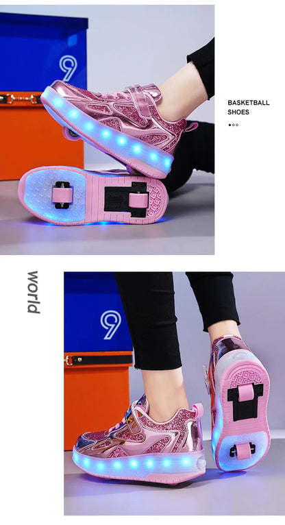 Kids Roller Skates with Adjustable Wheels, Comfortable Inline Skates for Fitness and Fun, Sizes 27-40