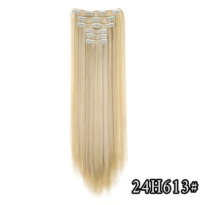 24" Synthetic Clip-In Hair Extensions, 6PCS Set for Volume and Length