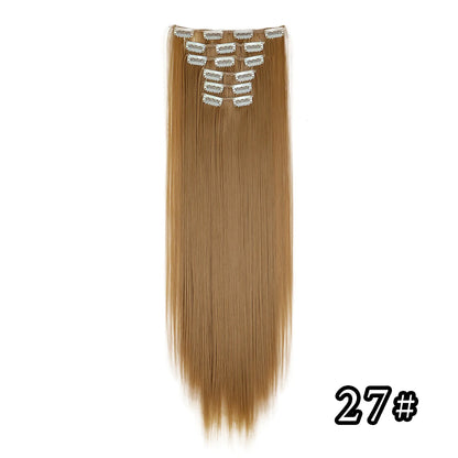 24" Synthetic Clip-In Hair Extensions, 6PCS Set for Volume and Length