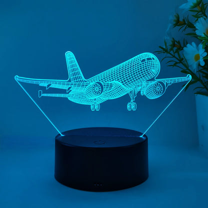 3D LED Night Light - 7 Colors or Warm Light, Touch Control, USB Powered