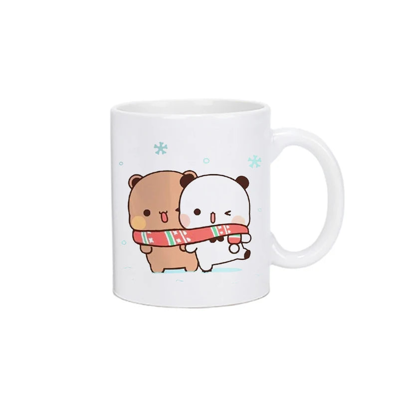 Cute Cartoon Ceramic Mug 250ML - Fun Expression Coffee & Tea Cup for Couples, Kids & Family | Eco-Friendly Porcelain