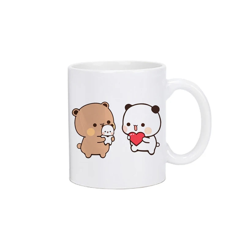 Cute Cartoon Ceramic Mug 250ML - Fun Expression Coffee & Tea Cup for Couples, Kids & Family | Eco-Friendly Porcelain