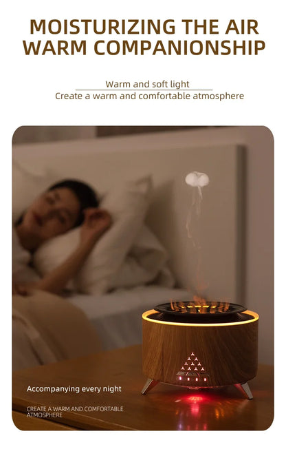 Aromatherapy Essential Oil Diffuser 350ml – Jellyfish Mist & Volcano Light with Timer, BPA-Free, Auto Shut-Off