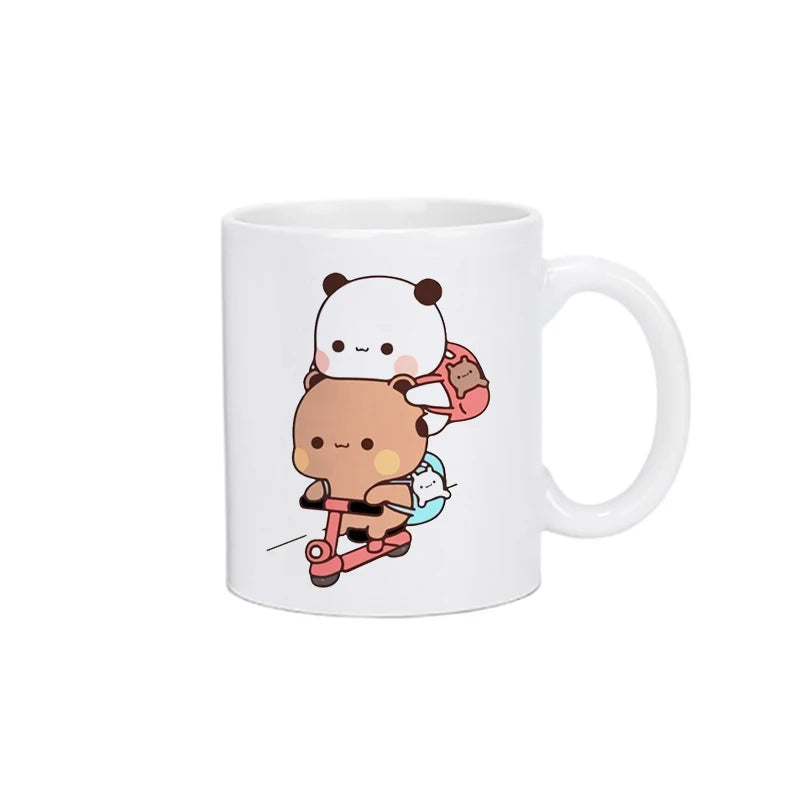 Cute Cartoon Ceramic Mug 250ML - Fun Expression Coffee & Tea Cup for Couples, Kids & Family | Eco-Friendly Porcelain