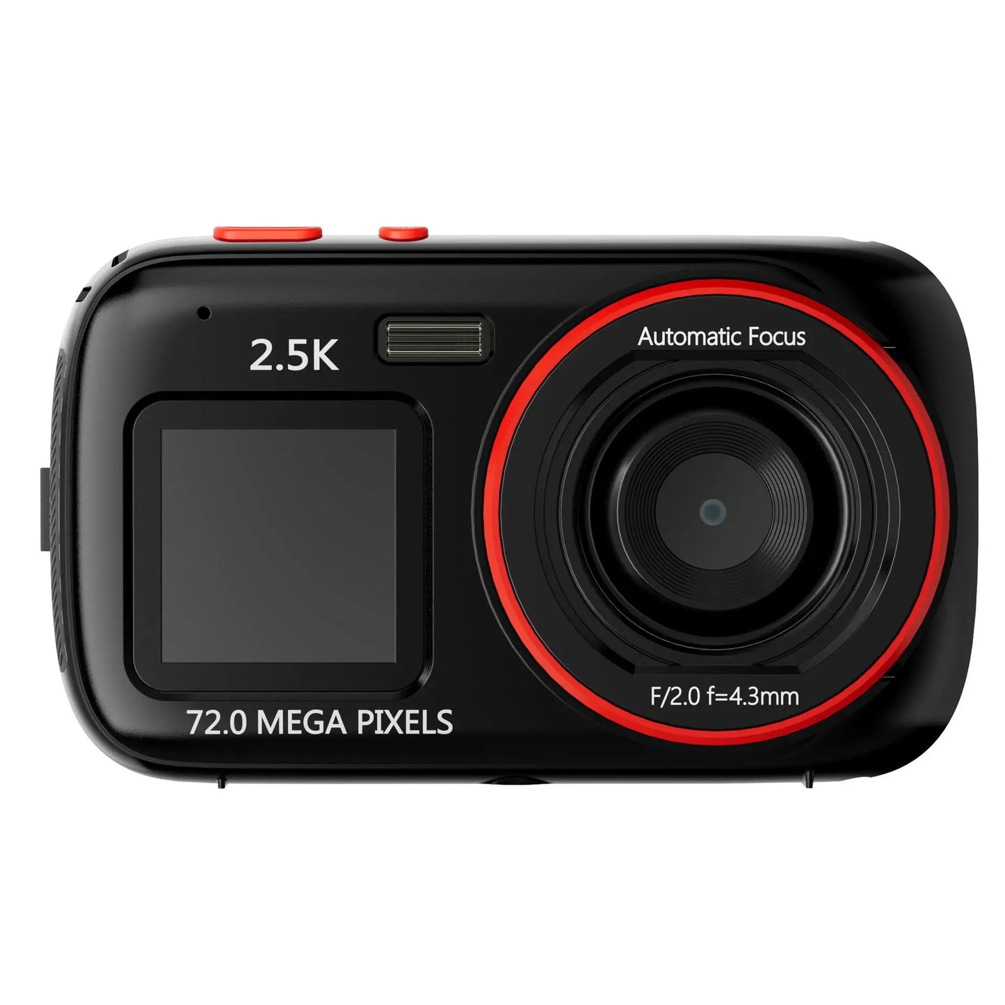 72MP HD Digital Camera with 16X Zoom, Dual Screens, 2.5K Video, Waterproof, Portable for Travel and Home Use