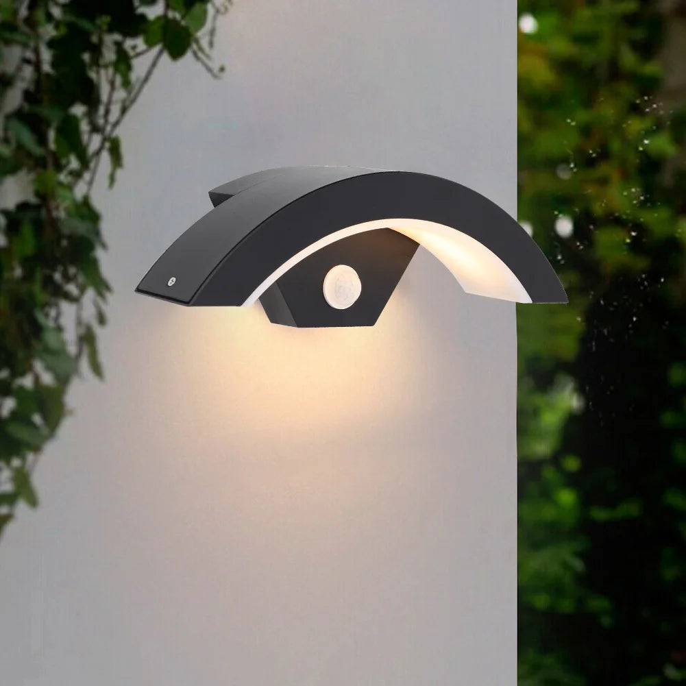 Outdoor Wall Lamp with Motion Sensor, Waterproof LED Light for Garden and Doorway, 12W IP65