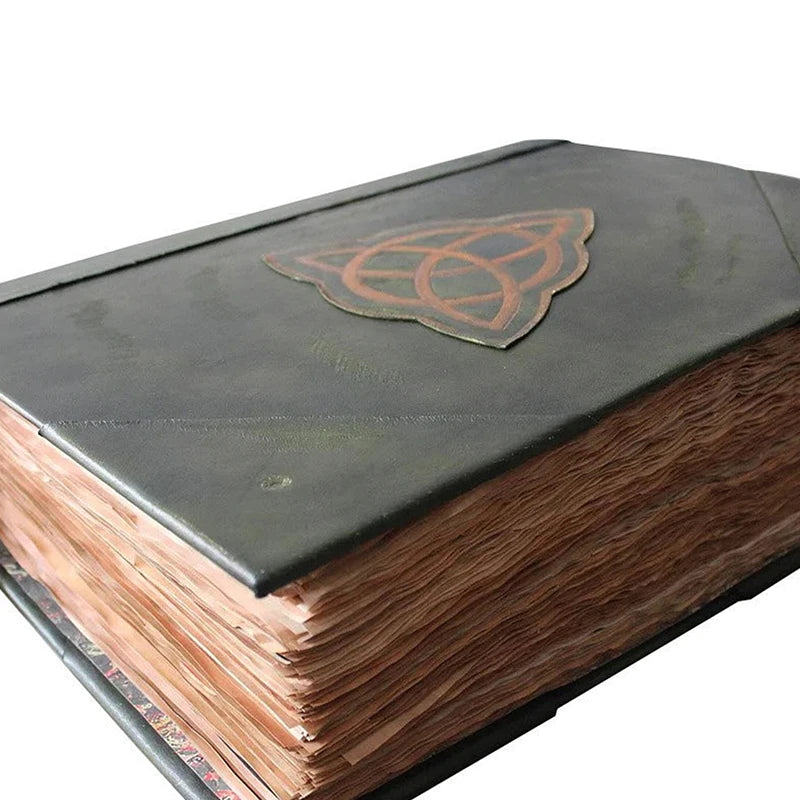 350-Page Spellbook Replica with Handcrafted Green Cover – Perfect for Home Decoration