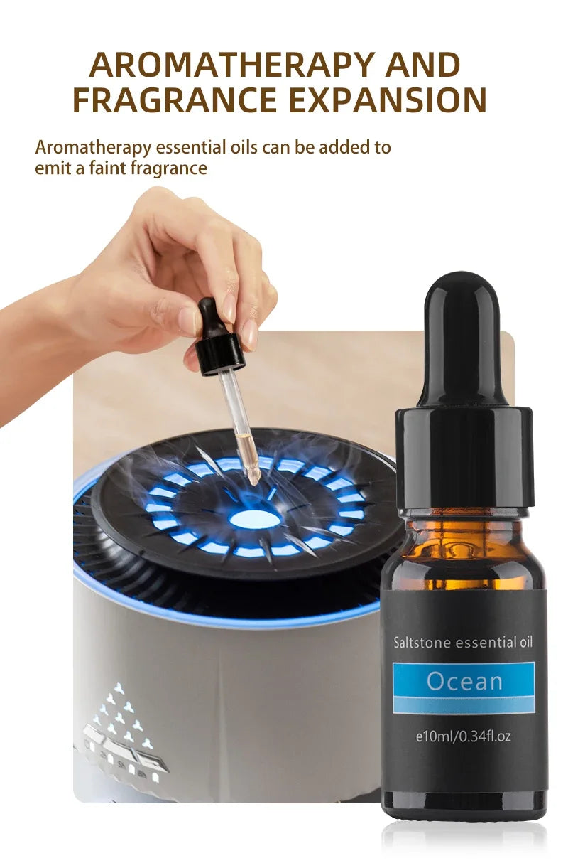 Aromatherapy Essential Oil Diffuser 350ml – Jellyfish Mist & Volcano Light with Timer, BPA-Free, Auto Shut-Off