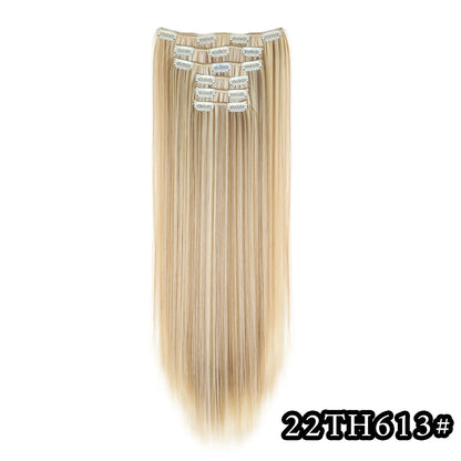 24" Synthetic Clip-In Hair Extensions, 6PCS Set for Volume and Length