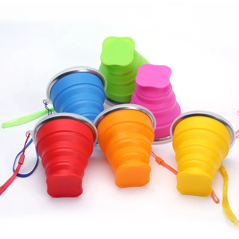 Folding Silicone Cup 200ML - BPA-Free Collapsible Travel Cup | Portable Outdoor Coffee Mug