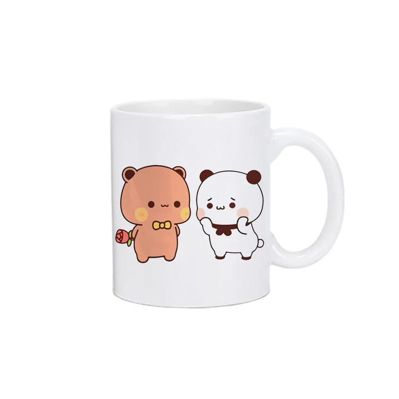 Cute Cartoon Ceramic Mug 250ML - Fun Expression Coffee & Tea Cup for Couples, Kids & Family | Eco-Friendly Porcelain