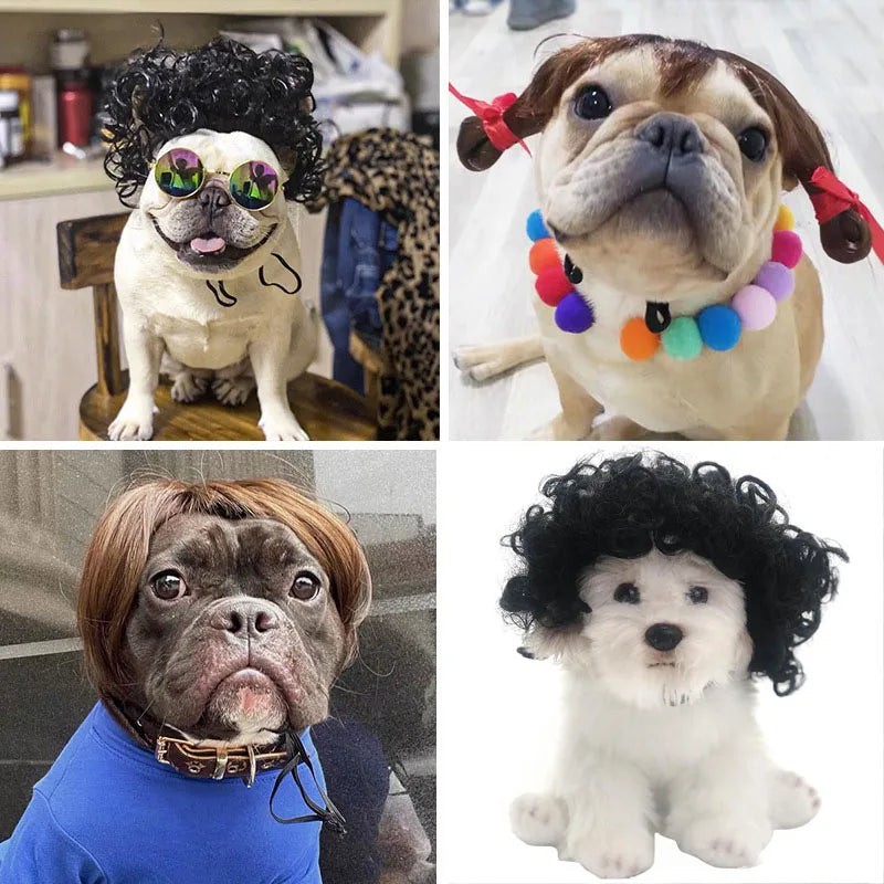 Cute Pet Wig for Cats and Dogs – Adjustable Fashionable Nylon Fiber Costume for All Seasons