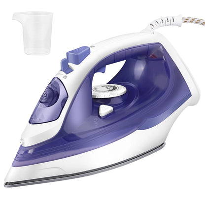 2400W Steam Iron with Adjustable Temperature, Non-Stick Soleplate, 350ml Water Tank, and Spray Function