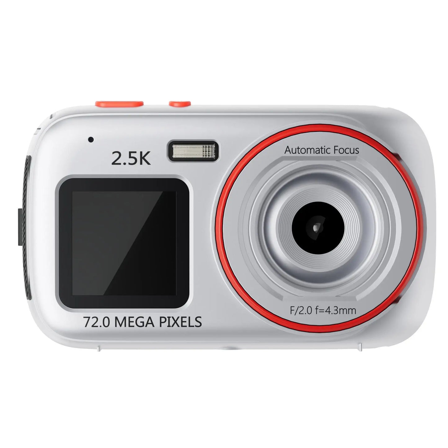 72MP HD Digital Camera with 16X Zoom, Dual Screens, 2.5K Video, Waterproof, Portable for Travel and Home Use