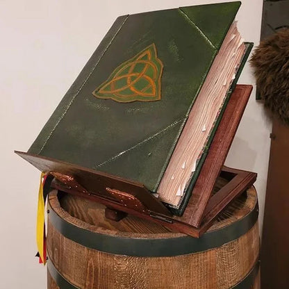 350-Page Spellbook Replica with Handcrafted Green Cover – Perfect for Home Decoration