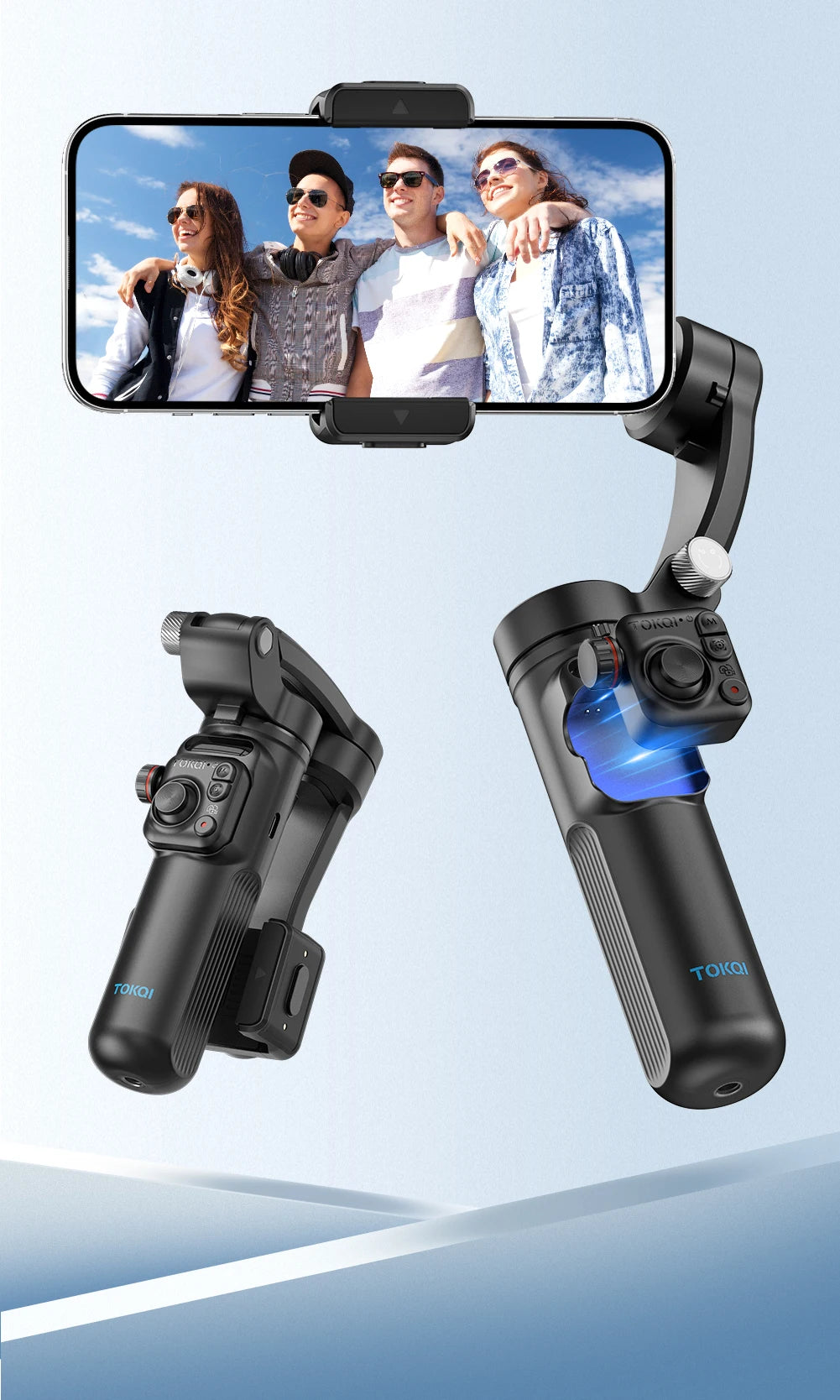 3-Axis Handheld Smartphone Gimbal Stabilizer – Anti-Shake Video Recording, Face Tracking, Tripod, and Gesture Control