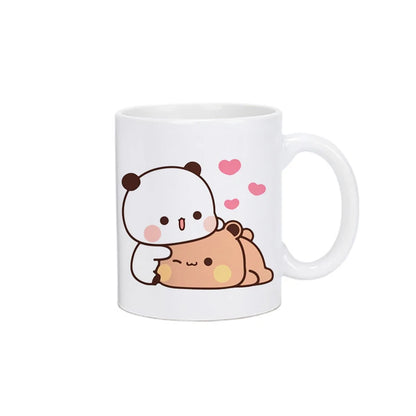 Cute Cartoon Ceramic Mug 250ML - Fun Expression Coffee & Tea Cup for Couples, Kids & Family | Eco-Friendly Porcelain