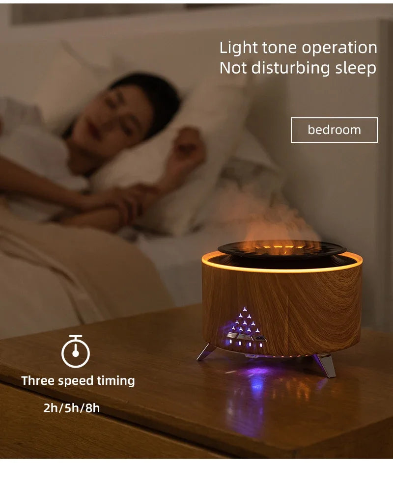 Aromatherapy Essential Oil Diffuser 350ml – Jellyfish Mist & Volcano Light with Timer, BPA-Free, Auto Shut-Off