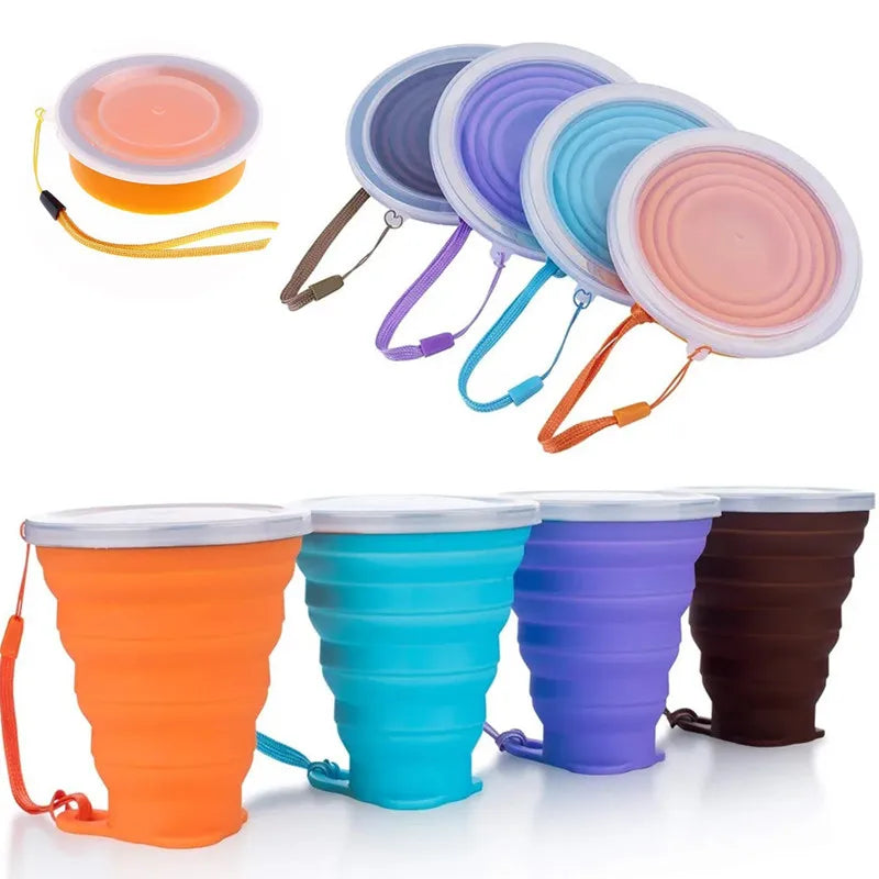 Folding Silicone Cup 200ML - BPA-Free Collapsible Travel Cup | Portable Outdoor Coffee Mug