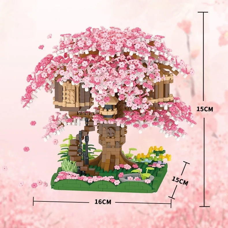 Sakura Tree Building Blocks Set – Creative Educational Micro Blocks for Kids, Ideal Gift for Ages 6+