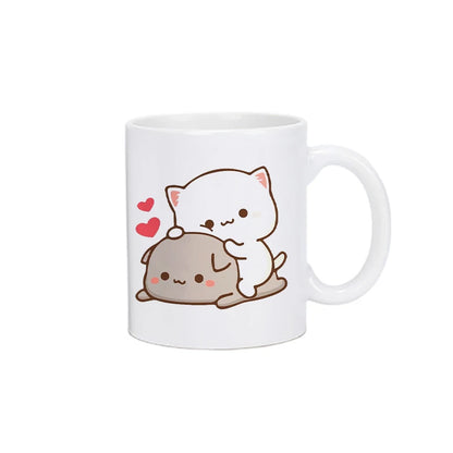 Cute Cartoon Ceramic Mug 250ML - Fun Expression Coffee & Tea Cup for Couples, Kids & Family | Eco-Friendly Porcelain