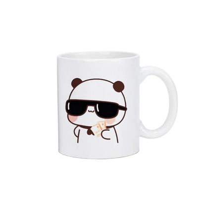 Cute Cartoon Ceramic Mug 250ML - Fun Expression Coffee & Tea Cup for Couples, Kids & Family | Eco-Friendly Porcelain