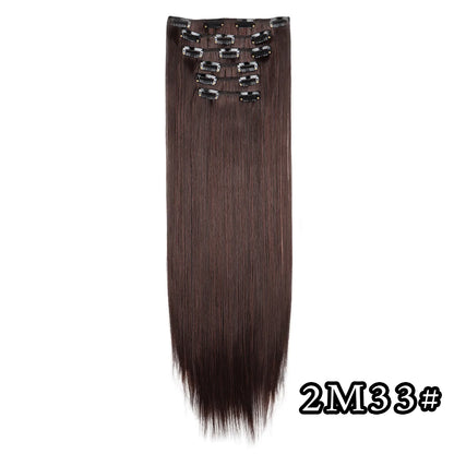 24" Synthetic Clip-In Hair Extensions, 6PCS Set for Volume and Length