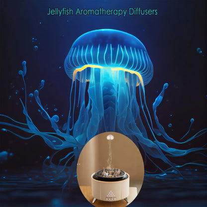 Aromatherapy Essential Oil Diffuser 350ml – Jellyfish Mist & Volcano Light with Timer, BPA-Free, Auto Shut-Off