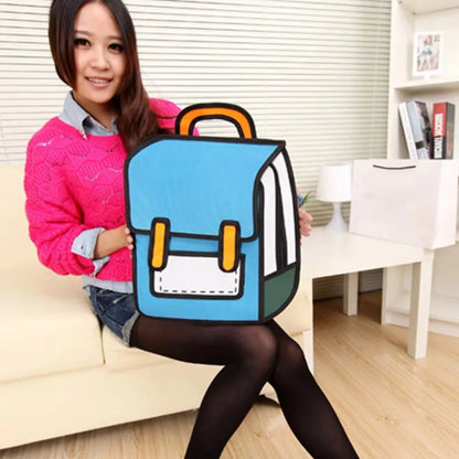 2D Cartoon Printed Kids School Backpack with Lightweight Oxford Material