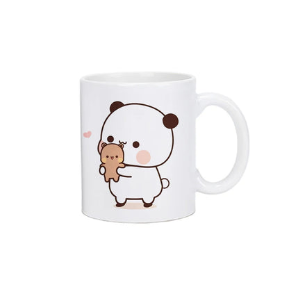 Cute Cartoon Ceramic Mug 250ML - Fun Expression Coffee & Tea Cup for Couples, Kids & Family | Eco-Friendly Porcelain