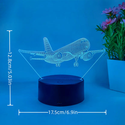 3D LED Night Light - 7 Colors or Warm Light, Touch Control, USB Powered