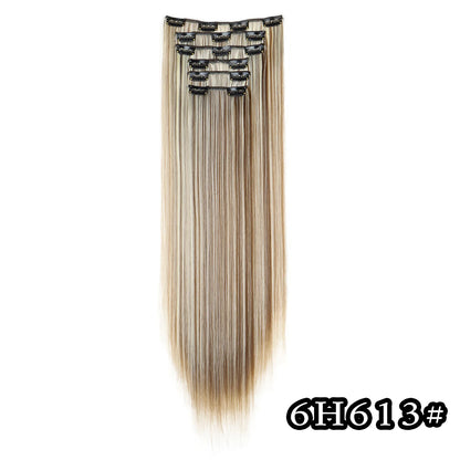 24" Synthetic Clip-In Hair Extensions, 6PCS Set for Volume and Length