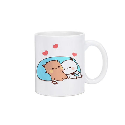 Cute Cartoon Ceramic Mug 250ML - Fun Expression Coffee & Tea Cup for Couples, Kids & Family | Eco-Friendly Porcelain