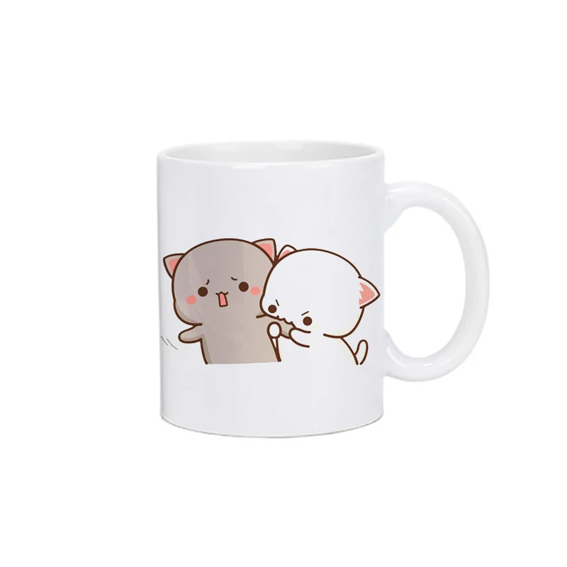 Cute Cartoon Ceramic Mug 250ML - Fun Expression Coffee & Tea Cup for Couples, Kids & Family | Eco-Friendly Porcelain