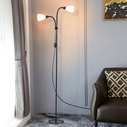 Double-Headed Adjustable Floor Lamp with E14 Fittings – Black Finish